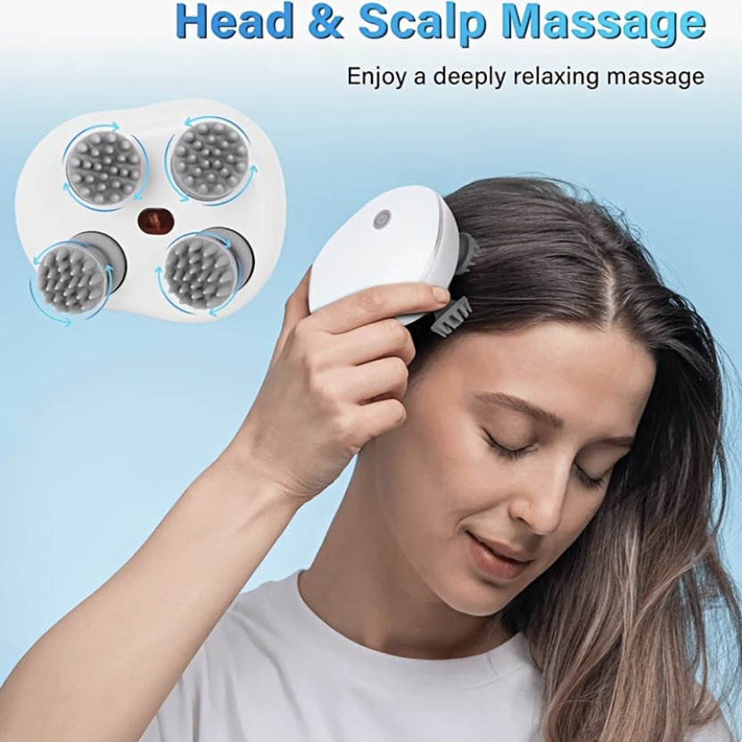 Electric Scalp Massager - 4 Removable Claws, 3 Vibration Modes, Cordless & Portable - ★ FolliGlow Shop ★