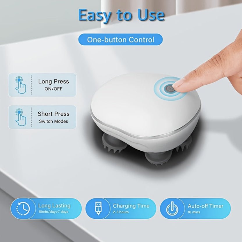 Electric Scalp Massager - 4 Removable Claws, 3 Vibration Modes, Cordless & Portable - ★ FolliGlow Shop ★