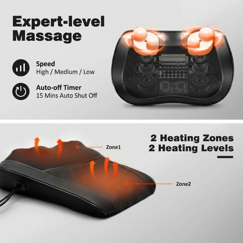 OMASSA 3D Kneading Neck & Shoulder Massager - Deep Tissue Relief with Heat - ★ FolliGlow Shop ★